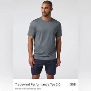 Vuori Tradewind 2.0 T-Shirt Mens Small Gray Heather Performance Crewneck Running